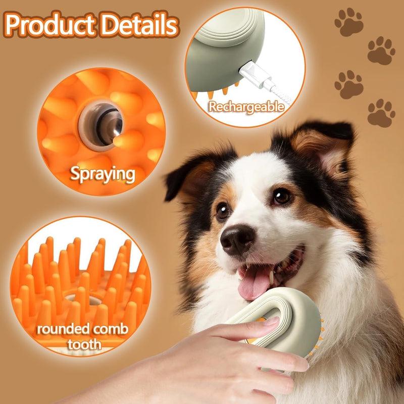 Electric Spray Handle Massage Brush, Hair Removal Brush Steam