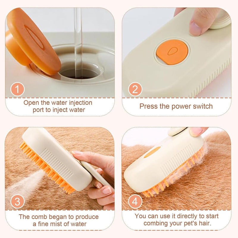 Electric Spray Handle Massage Brush, Hair Removal Brush Steam