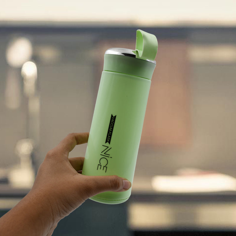Outdoor Sport Water Bottle 400ml Leak Proof Bpa-free For Travel Cold And Hot Water Glass Water Bottle With Daily Water Intake For Gym And Children