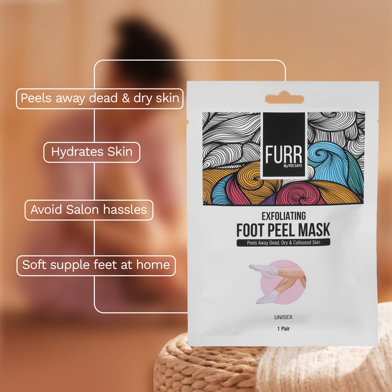 FURR By Pee Safe Peeling & Exfoliating Foot Mask - Pack of 1 (20 ml)