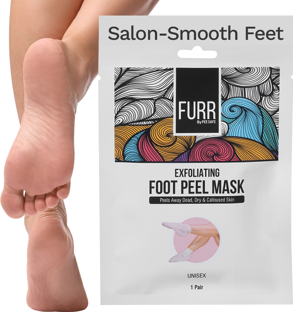 FURR By Pee Safe Peeling & Exfoliating Foot Mask - Pack of 1 (20 ml)